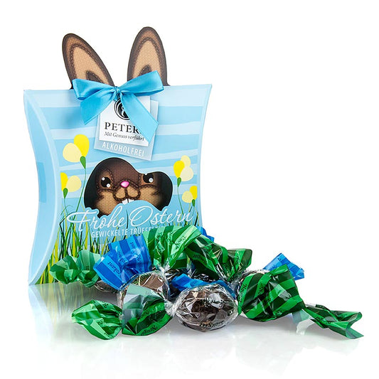 Cioccolatini pasquali "Buona Pasqua", uova al tartufo incartate, senza alcool, Peters, 120 g