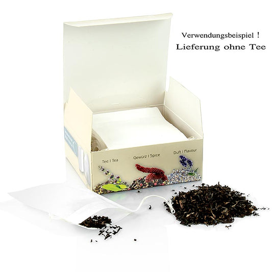 TossIt Filter/Teebeutel mit Kordelzug zum Selberbefüllen, 50 St, ideal zum Befüllen mit eigenen Teekreationen oder als Gewürzsäckchen für aromatisierte Fonds oder Brühen