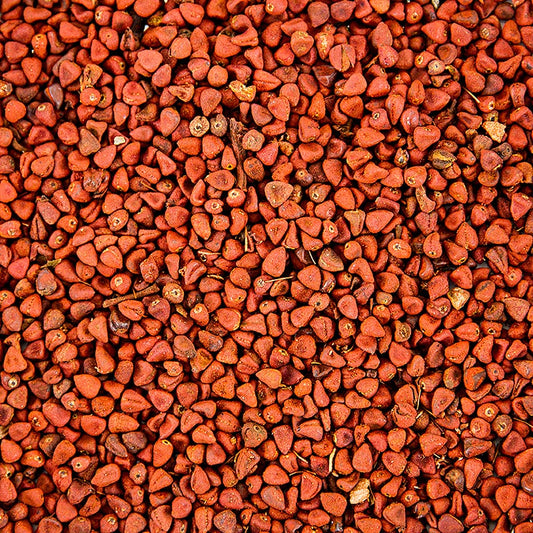 Annatto-Samen, vom Orleanstrauch, 100 g - Natürliches Färbemittel mit erdigem, leicht pfeffrigem Geschmack und blumigem Duft