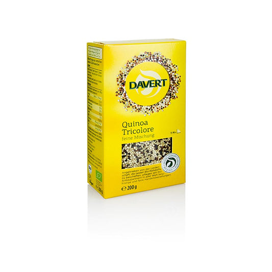 Bio Quinoa, ganz, Tricolore von Davert, 200 g, glutenfrei, vegan, hochwertige Qualität