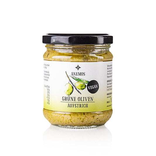 Oliven-Paste - Tapenade, grün, aus Chalkediki Oliven, ANEMOS, 180 g