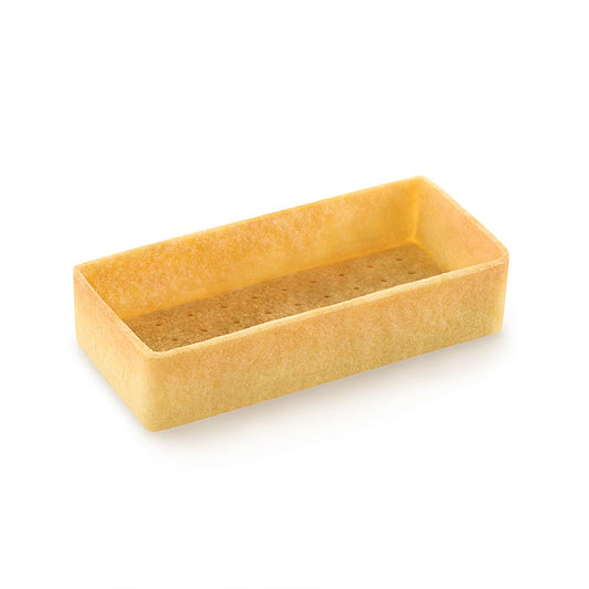 Rechteckige Filigrano-Tartelettes aus Mürbeteig, 7,3x3,3cm, H 1,8cm, 162 Stück, 100% mit Schweizer Butter, palmfettfrei, perfektes Teig-Füll-Verhältnis