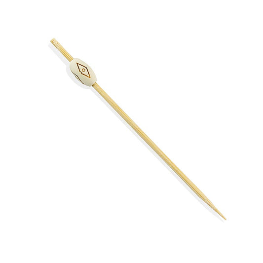 PAPSTAR - Spiedini in bambù, "Mali", con pietrina decorativa chiara, 12 cm, 40 pezzi