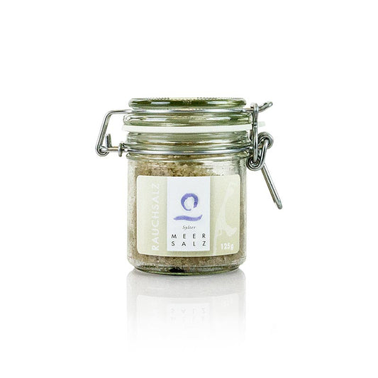 Sylter Meersalz, Rauchsalz 125 g - 100% natürliches Meersalz veredelt mit feinem Rauchgeschmack, ideal zum Würzen von Fleisch, Fisch und Gemüse, in der Schweiz erhältlich