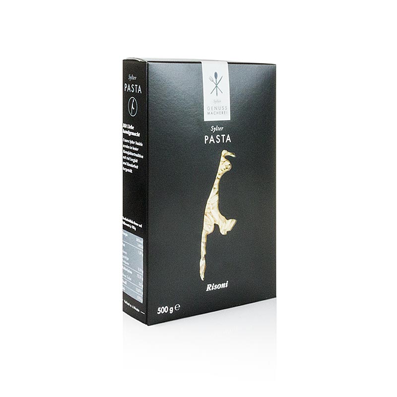 Handgemachte Sylter Pasta - Risoni, 500 g, hergestellt mit italienischer Leidenschaft und echtem Sylter Meersalz von Alexandro Pape, ideal für Risotto-ähnliche Gerichte und Nudelsalate