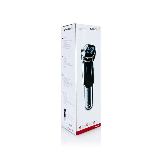 Sous-Vide Einhängethermostat von Steba, SV 50, 800 Watt, Edelstahl, 20 Liter, Timer bis 99h, exakte Temperaturregelung bis 90°C, mobil und platzsparend, für Töpfe ab 15 cm Tiefe geeignet