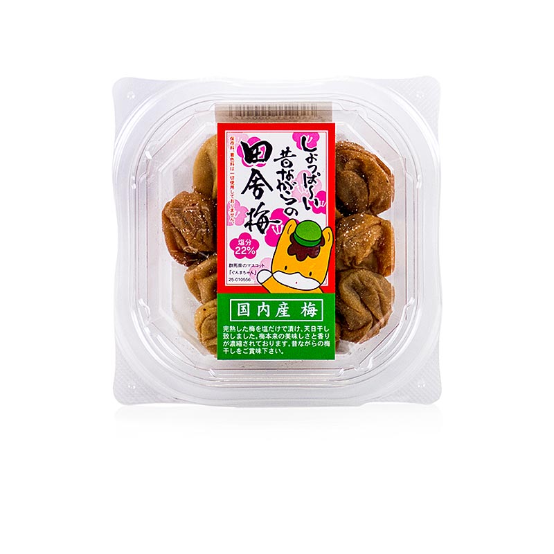 German: Bild eines 120 g Pakets Japanische Pflaumen - Umeboshi Inakaume, gesalzen, einer traditionellen japanischen Spezialität