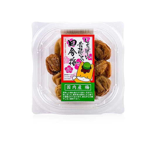 German: Bild eines 120 g Pakets Japanische Pflaumen - Umeboshi Inakaume, gesalzen, einer traditionellen japanischen Spezialität