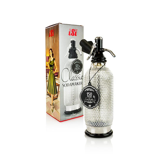 Der iSi Soda Maker Classic, Siphon Sprayer, PET, Netz, 1 Liter, 1 St - Produktfoto mit hochwertigem Zubehör für die Zubereitung von Espumas und anderen leckeren Gerichten in der Küche Einfache Bedienung, präzise Zutatenzugabe, leicht zu reinigen, hervorragende Sprühleistung, ideal zur Aufbewahrung und einfachen Transport aller notwendigen Zutaten