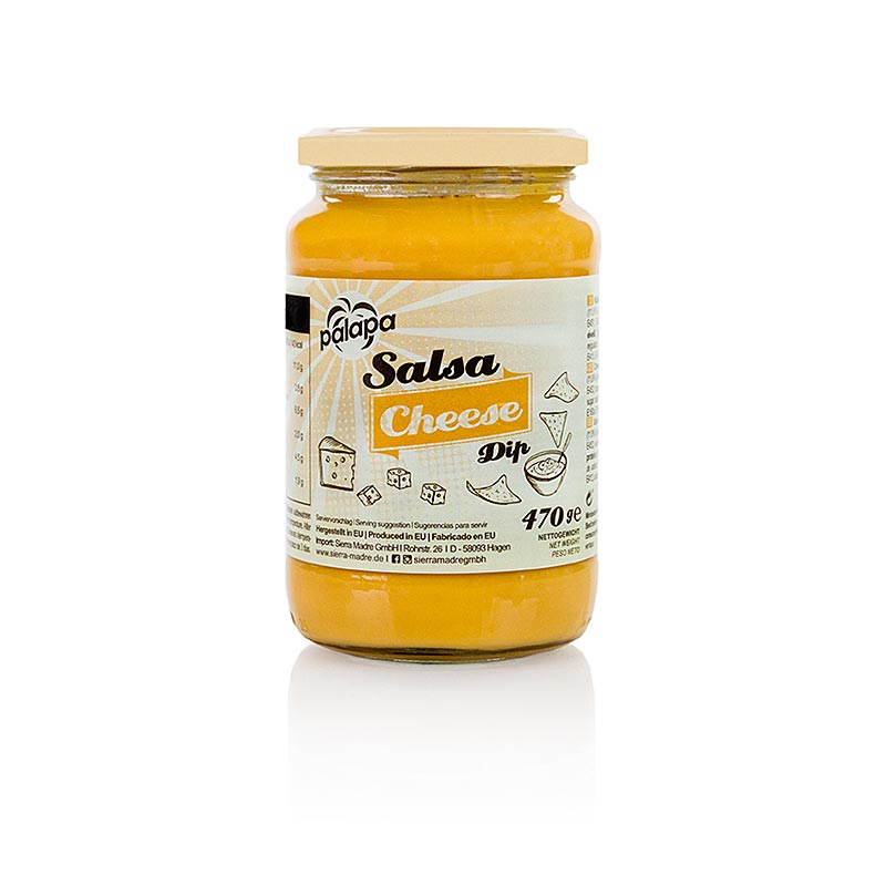 Käsesauce, auch bekannt als Cheese Salsa oder Palapa, 470 g, ideal zum Verfeinern von Nachos, Tortillas, Burritos, Fleisch-, Reis-, Nudel- und Gemüsegerichten Perfekt für Pommes und Röstzwiebeln