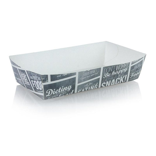 Einweg Pommesschale XL aus Pappe mit Kreide Konzept, 155x85x38mm, 300 Stück