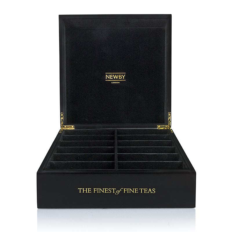 Präsentierbox von Newby Tea mit 12 Fächern für eine Vielfalt an Tees und Getränken zum Entdecken und Genießen