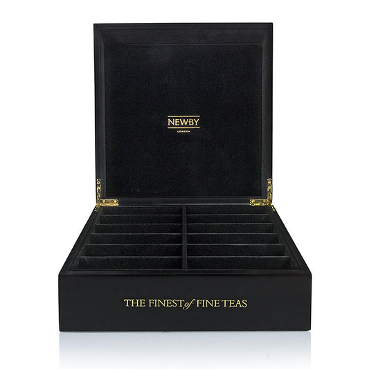 Präsentierbox von Newby Tea mit 12 Fächern für eine Vielfalt an Tees und Getränken zum Entdecken und Genießen