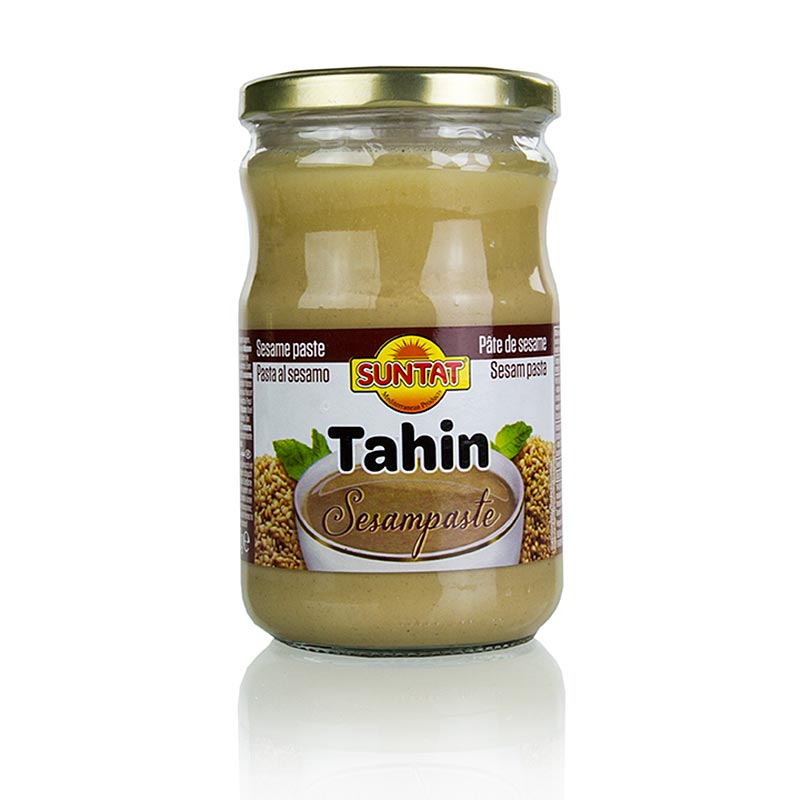 Suntat Tahini Sesampaste, 600 g - Zum Verfeinern von Hummus und Aromatisieren von Brot und Gebäck geeignet Hergestellt aus Sesam, ohne zusätzliche Konservierungsstoffe