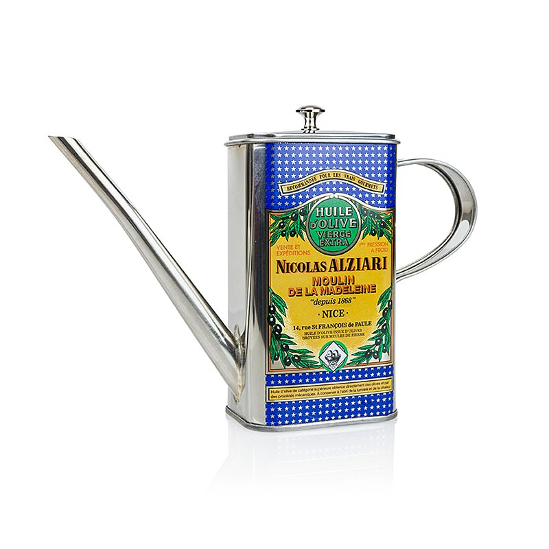 Caraffa per olive Alziari, vuota, in metallo, capacità 500ml, 1 pz.