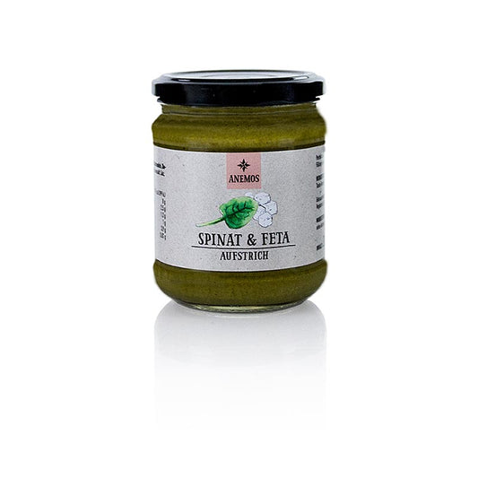 ANEMOS Spinat & Feta Tapenade, 200 g - Feine Mischung aus Spinat und Feta als perfekter Brotaufstrich oder Dip, ohne künstliche Zusatzstoffe oder Konservierungsmittel erhältlich in der Schweiz