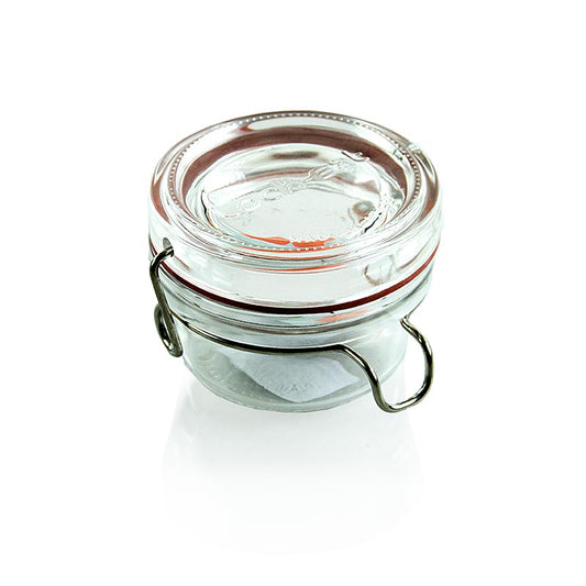 Drahtbügelglas - Lock-Eat, 80 ml, inkl Gummi, rund, 1 St - Glasbehälter mit Gummidichtung, ideal zum Einkochen und Vorratshalten, 80 ml Fassungsvermögen