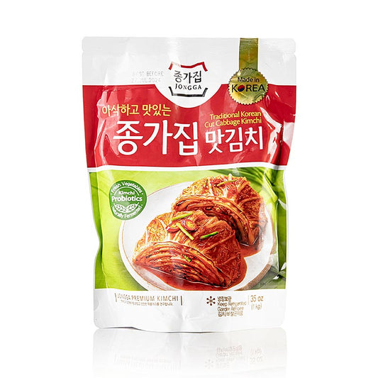 Eingelegter Chinakohl mit Chili, Ingwer und anderen Gewürzen, 1 kg, perfekt als Beilage für koreanische und chinesische Gerichte
