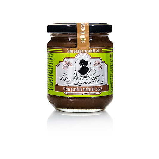 Gianduja Nougat Creme, Milchschokolade mit salzigem Touch - das perfekte Geschenk für Schokoladenliebhaber von La Molina Entdecken Sie die vielfältigen Geschmacksrichtungen und Formen von La Molina Couverture und Schokoprodukten Genießen Sie süße Momente für jeden Tag