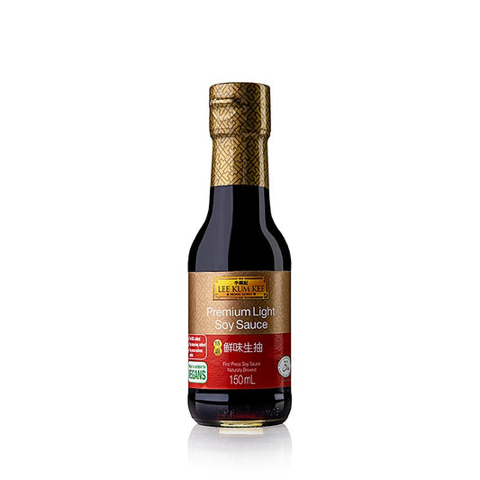 Soja-Sauce - Premium, Light (Hell), Lee Kum Kee, 150 ml - Fein abgestimmte Aromen, unverzichtbares Grundnahrungsmittel in der asiatischen Küche, würzig-salzig, perfekte Ergänzung zu Ihren Gerichten