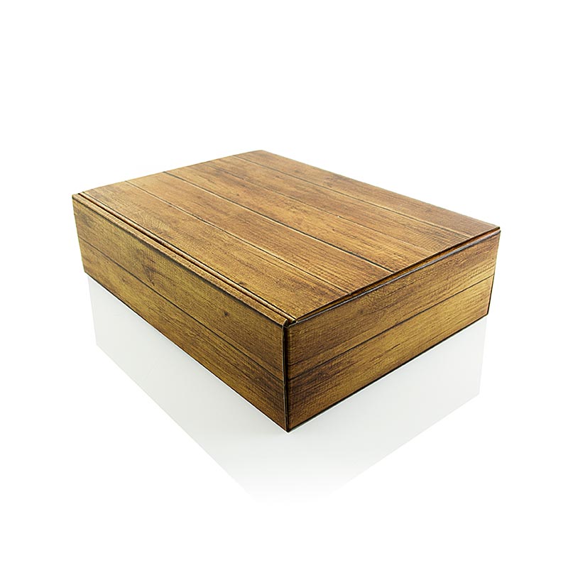 Weinpräsentkarton Wood für 3 Flaschen à 0,75 l, mit modernem Holzdesign, perfekte Verpackung für Weingeschenke