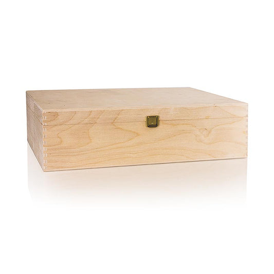 Holzkiste mit Scharnierdeckel, 3er Set, langlebige Weinpräsentverpackung, 370x258x98mm