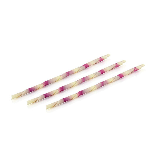 Schokozigarren - XL Pencil, rosa marmorierte 20cm Mona Lisa Schokolade, 900 g, 115 St - Optimal als Dekoration in Eisbechern oder auf dem Kaffeetisch platziert Hergestellt aus hauchdünnen aufgerollten Blättern mit feinster weißer Schokolade und rosa Marmorierungen