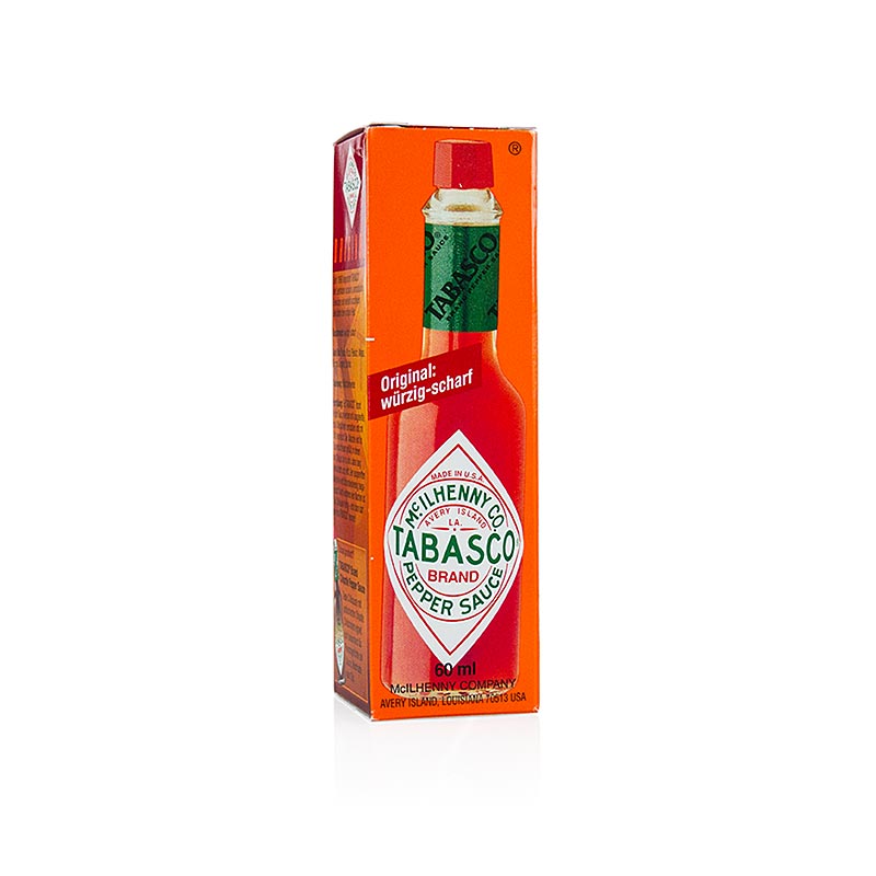 Tabasco Pfeffersauce rot, hergestellt aus sorgfältig ausgewählten Pfefferschoten, die seit über 115 Jahren von der Familie McIlhenny auf Avery Island in Louisiana angebaut und gepflegt werden, gereift für 3 Jahre in Eichenfässern, um den einzigartig feinen Geschmack und das Aroma voll zur Entfaltung zu bringen