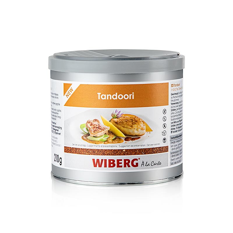 Gewürzmischung Wiberg Tandoori, indischer Geschmack, ideal für Tandoori Chicken und vegetarische Gerichte, fruchtig-scharf mit Paprika, Chili, Koriander, Curcuma und Kreuzkümmel, kann als Marinade mit Joghurt oder Buttermilch verwendet werden