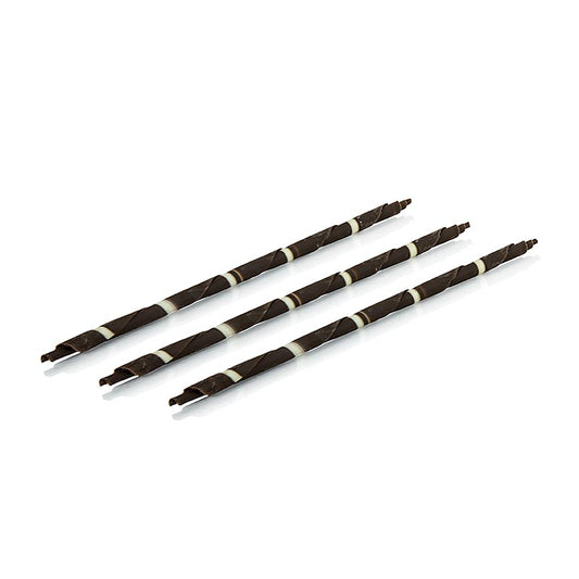 Schokozigarren - XL Pencil, dunkel / weiße Streifen, 20cm, Mona Lisa, 900 g, 115 St - Hauchdünne aufgerollte Blätter mit feinster weißer und dunkler Schokolade, perfekt für Eisbecher und Kaffeetischdekoration