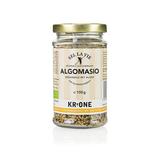Bio-Sesamsalz mit Algen, ideal zur Verfeinerung von Gemüse, Salaten und Fischgerichten, sowie für kreative Panaden und Dips