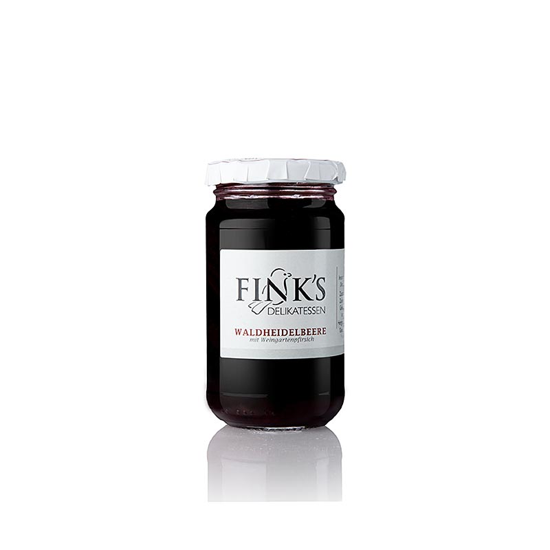 Fink's Delikatessen - Confiture de myrtilles des bois à la pêche, 220 g