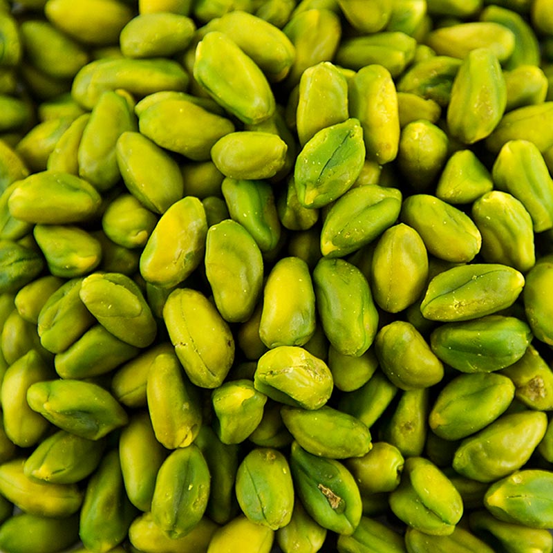 Geschälte, hellgrüne Pistazien der B+ Sortierung, verpackt in 1 kg