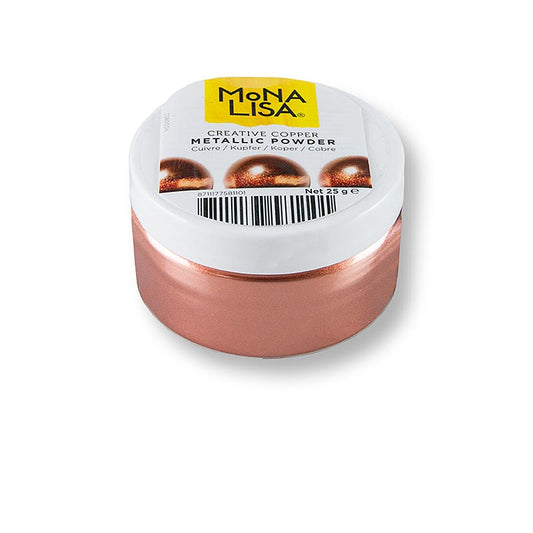 Lebensmittelfarbe Pulver, Metallic-Farben, Kupferpulver, Mona Lisa, 25 g - Produktillustration