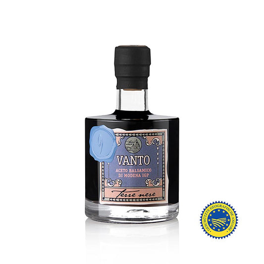 Vanto 9, Aceto Balsamico di Modena ggA, 6% Säure, Terre Nere, 250 ml - Ein köstlicher Aceto Balsamico aus Modena ggA mit 6% Säure und Terre Nere, perfekt für Salate, Fleisch, Fisch und Gemüse, ein Muss für Gourmets!