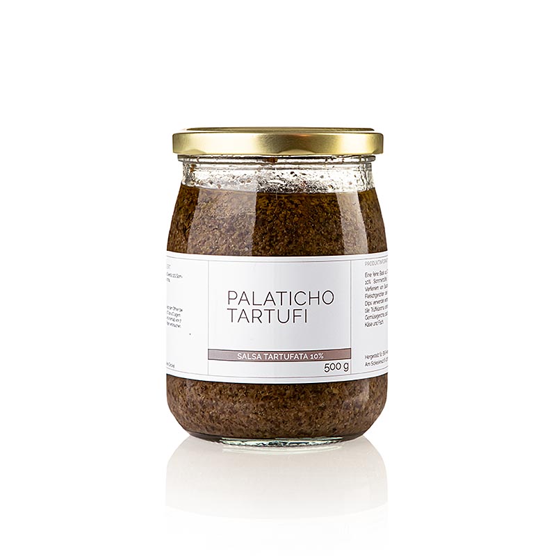 Trüffel-Sauce Salsa Tartufata, mit 10% Sommertrüffel, Palaticho Tartufi, 500 g - ideal zum Verfeinern von Saucen, Butter, Suppe, Fleischgerichten oder auch einfach für Dips