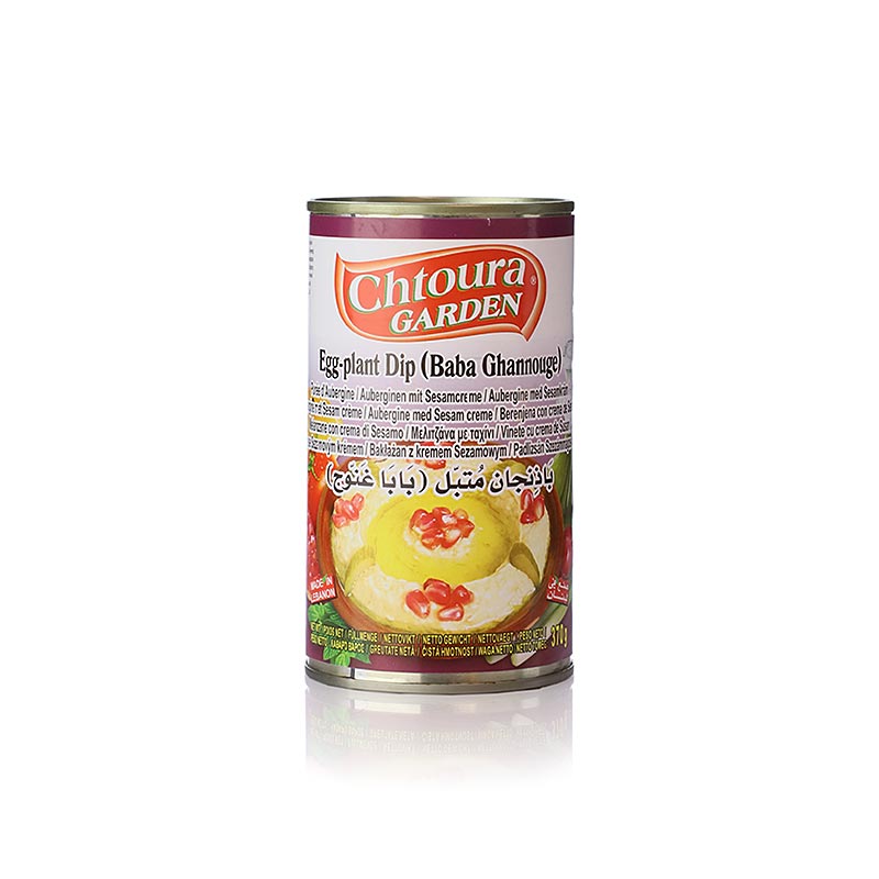 Auberginenpaste mit Sesampaste und Salz, eine nordafrikanische Spezialität für Reis- und Gemüsegerichte, Chtoura Garden, 370 g