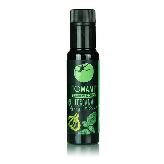 Tomami ® Umami Würzsauce - Toscana von Ingo Holland, 90 ml, reichhaltige Kräutersauce mit sonnengereiften Tomaten, Parmesan, Balsamico-Essig und aromatischen Kräutern, ideal für Pasta, Risotto, Suppen und Saucen, perfekt für Hobbyköche und Profiköche, authentischer Geschmack der Toskana