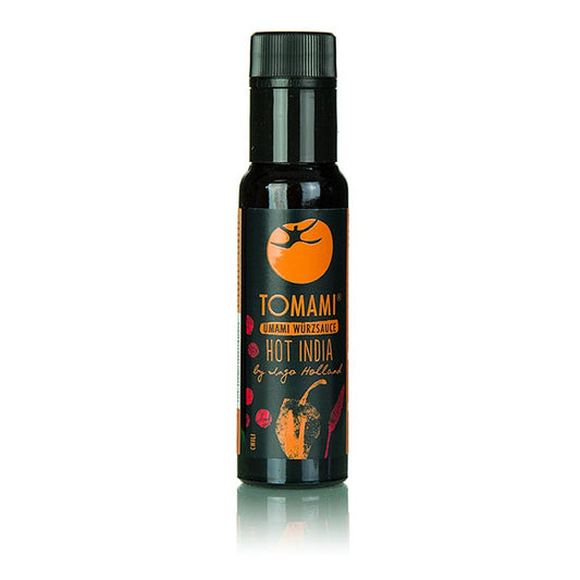 Tomami ® Umami Würzsauce - Hot India von Ingo Holland, 90 ml - Flüssiges Würzkonzentrat auf Tomatengrundlage, veredelt mit besten Gewürzen vom Alten Gewürzamt Ingo Holland, hergestellt und abgefüllt in Deutschland