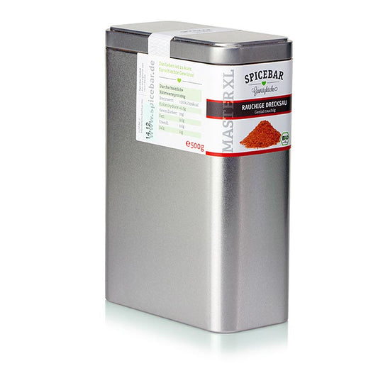 Große 500 g Packung der biologischen Spicebar Rauchige Drecksau Würzmischung, perfekt für würzige und kräftige Gerichte, intensives rauchiges Aroma, in der Schweiz erhältlich