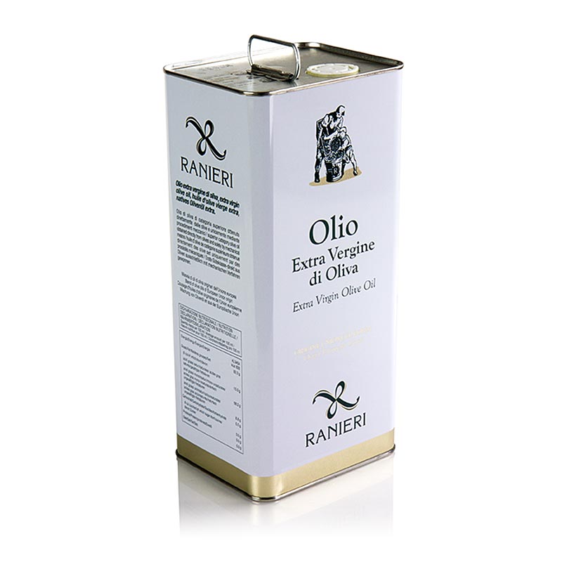 Natives Olivenöl Extra, Ranieri, 5 l - Hochwertiges, natürliches Olivenöl aus Italien für Salate, Kochen, Backen und Essig-&-Öl-Mischungen
