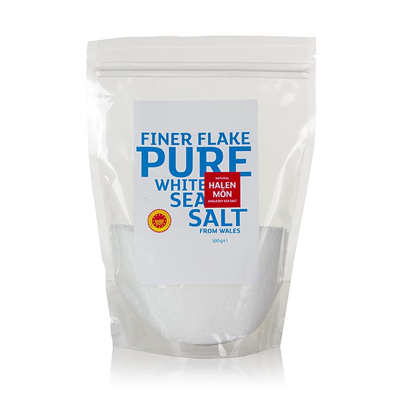 Halen Môn, Meersalzflocken, 1-3mm, aus Wales, 500 g - hochwertiges Salzprodukt aus Wales in feiner Körnung für vielfältige Anwendungsmöglichkeiten