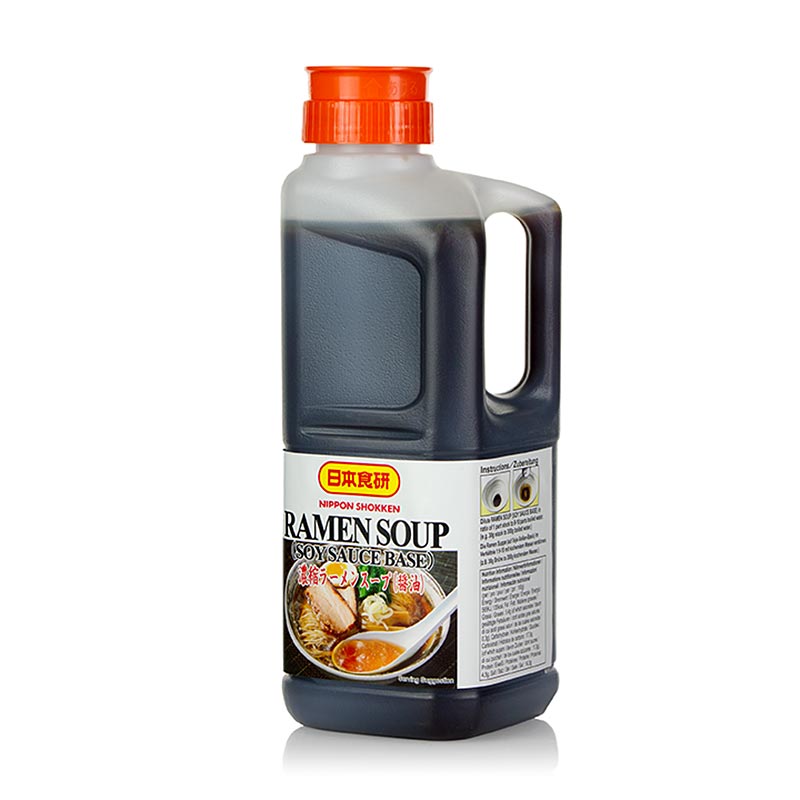 Ramen Suppe Basis, Soja-Saucen Geschmack, Nihon Shokken, 1,68 l - Hochwertige Ramen-Suppe mit Soja-Saucen-Geschmack, ideal zum Mischen im Verhältnis 10:1 mit kochendem Wasser