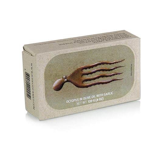 Oktopus in Olivenöl und Knoblauch, Jose Gourmet, 120 g - Köstliche Meeresfrüchte-Delikatesse von erfahrenen Köchen hergestellt