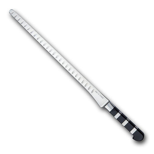 Langes, flexibles Lachsmesser/Schinkenmesser mit Kullenschliff, 32cm, DICK Qualität Ideal für präzise Schnitte und müheloses Schneiden