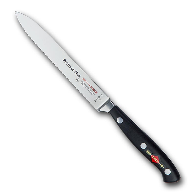 Allzweckmesser Serie Premier Plus mit Wellenschliff, 13cm, DICK, für kreatives Kochen, ausbalanciert, hygienisch, aus X50CrMoV15