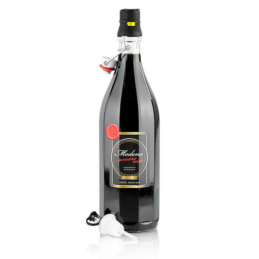 Balsamico Condimento Amore Mio, Modena, min 5% Säure, 1 l - Eine einzigartige und hervorragende Genusserfahrung in einer bottiglia decagonale Flasche Ideal für Fisch- und Fleischgerichte