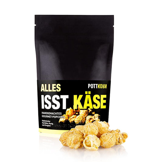 Knuspriges Pottkorn-Popcorn mit Hartkäse, Honig & Oregano, 150 g - köstliche mediterrane Snack-Idee