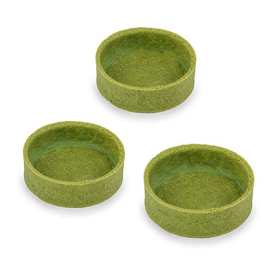 Tartelettes Grüner Tee, gecoated, knusprig und grün gefärbt, 1 kg