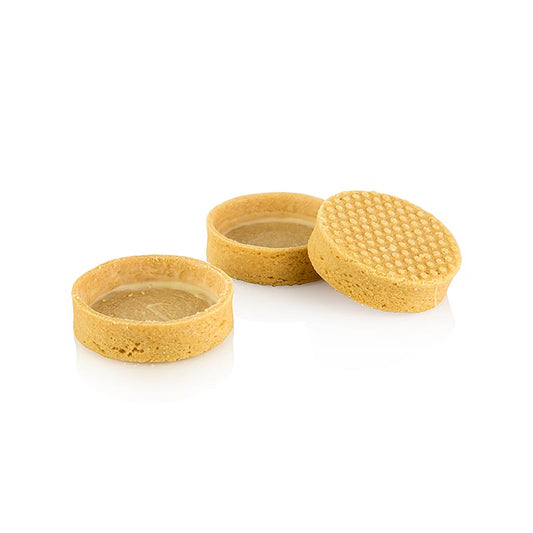 Dessert-Tartelettes Vanilla, gecoated, Ø48x19mm h, La Rose Noire, 1,375 kg, 125 St - Zarte Vanillefüllung und fein beschichtet, ideal für festliche Anlässe und zum Verwöhnen, 1,375 kg Packungsgewicht, 125 Stück - In der Schweiz kaufen